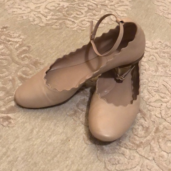 chloe ballet flats with ankle strap